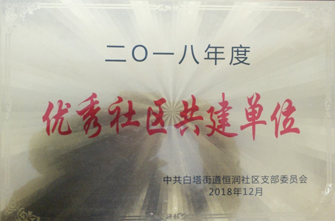 東達(dá)創(chuàng)業(yè)園農(nóng)貿(mào)市場(chǎng)獲得2018年度優(yōu)秀社區(qū)共建單位